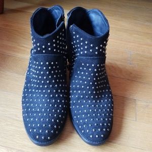 Zadig & Voltaire black suede studded booties